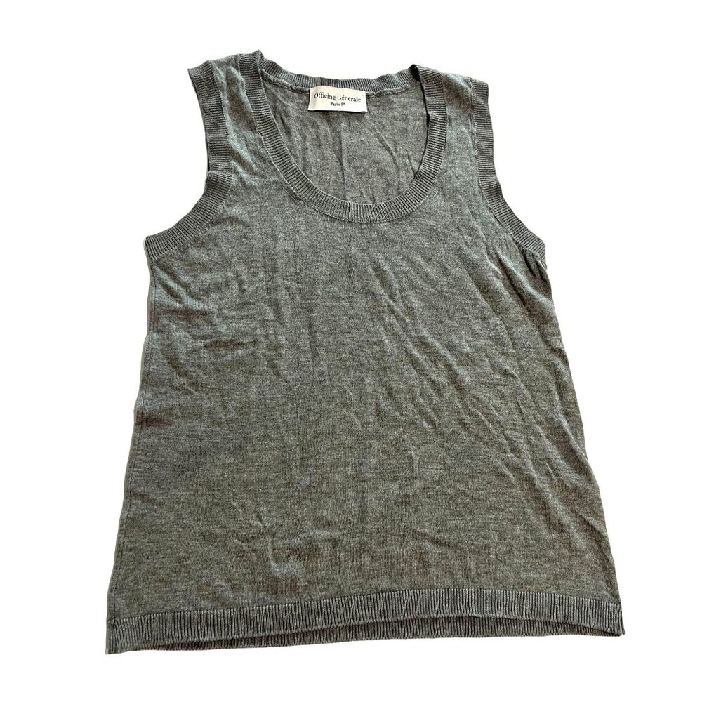 Officine Generale Esra Knit Sweater Tank Top in Grey